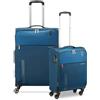 RONCATO SPEED Set 2 Valigie Trolley | Medio e Cabina | Morbido, 4 ruote - Blu