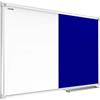 ALLboards Lavagna Bianca Magnetica e in Feltro Blu Combinata 60x40cm Scrivibile e Cancellabile a Secco per Puntine Magneti Calamite