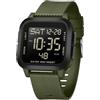 findtime Orologio digitale da uomo con numeri grandi, orologio da polso da uomo e da donna, digitale, a LED, rettangolare, 5 ATM, impermeabile, 12/24H, due fusi orari, per attività all'aperto, conto