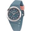 SINAR XB-48-22 - Orologio da polso da ragazza, analogico, al quarzo, 10 bar, impermeabile, cinturino in silicone blu tortora, rosa, argento, Colore: blu colomba, Moderno