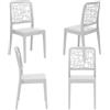 REDÒKASA Set 4 sedie in polipropilene MEDEA, MADE IN ITALY, impilabile, idrorepellente, resistenza raggi UV, design moderno per sala da pranzo, cucina, sala d'attesa, bar, ristoranti, giardino (Bianco, 4)