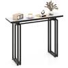 COSTWAY Tavolo Consolle 110cm, Tavolo da Ingresso con Piano in Finto Marmo, Struttura in Metallo e Poggiapiedi Regolabili, Tavolino da Divano Moderno per Salotto, Corridoio e Ingresso (Nero)