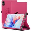 Envibe Custodia per Oscal Pad 80 WiFi, 10.51 inch, Cover Tablet Oscal Pad 80 WiFi, Copertura Protettiva Pieghevole con Supporto per Matita e Cinturino da Polso, Protezione Completa. (Rosso)