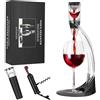 Zaxiva Set di Lusso Decanter per Vino Zaxiva, Decanter per Vino di Alta qualità con Areatore, Tappo Sottovuoto e Cavatappi Vino Elegante, Accessori Vino Perfetti per Il Gusto Migliore