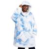 Giggling Getup Felpa con Coperta Indossabile per Donne e Uomini - Felpa con Coperta Oversize in Flanella e Sherpa Fleece, con Tasca e Maniche, Regali di Compleanno per Adulti, Blu Chiaro Tie Dye
