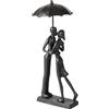 SUPAWAY Statuette e statue di coppie di statue retrò in ferro Figura astratta in metallo nero Statue di coppia di metallo bacio sotto decor per San Valentino, compleanno,Anniversario matrimonio regalo