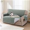 BellaHills Copridivano 100% Impermeabile Grande 2 Posti Addensare Copridivano Trapuntato con Tasche Laterali, Antimacchia Antigraffio Cani Gatti Salvadivano, Seduta 140cm, Ninfea