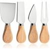 ZAMXHUG Coltelli per Formaggio Spatola - Set di 6 coltelli per Formaggio, Manico in Legno, Coltello per Formaggio,Formaggio taglierina Formaggio, Set di Taglio Formaggio in Acciaio Inossidabile
