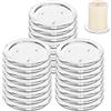 JMIATRY 24 Piatto Porta Candele Vetro Trasparente Ø 10cm, Portacandele Rotondo in Vetro Piatto Candela per Candele Cucina Sala da Pranzo