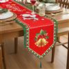 Heveer Runner Natalizio da Tavolo Lavabile Runner Tavola Natalizio con Nappe Tovaglia Natalizia Rosso per Tavola di Natale 33x180 cm Stile B