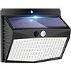 Peasur Luce Solare LED Esterno 138 LED Lampada Solare da Esterno con Sensore di Movimento 3 Modalità Faretti Solari a Led da Esterno IP65 Impermeabile Luci Solari Esterno per Giardino, Parete-1 Pezzi