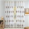 MIULEE Tende per Interni Moderne 2 Pezzi 140x260 CM, Voile Tenda Finestra Interno Salotto, Tenda Trasparente con Ricami a Foglie Motivi, Fantasia Tende Camera da Letto Soggiorno Occhielli