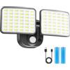 YTKIH Lampada da esterno ricaricabile con sensore di movimento, batteria ricaricabile (1-3 mesi di funzionamento), faretto LED con sensore di movimento esterno, ricarica USB, per garage, giardino