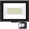 Willpower Faro LED Esterno con Sensore di Movimento 75W 7500LM Faretto LED Bianca Fredda 6000K Proiettore LED IP66 85V-265V Luce di Sicurezza per Giardino Cortile Garage Patio Corridoio