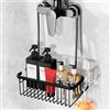 Anhow Mensola Doccia Senza Foratura, Porta Shampoo Doccia da Appendere in Alluminio Organizer Bagno da Appendere al Rubinetto, Nero