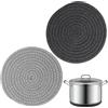 GEBETTER 2pz Sottopentola da Cucina in Cotone Stoffa, Diametro 18cm, Sotto Pentola Grigio Rotondo, Sottopiatti per Tazze Bicchieri (A)