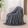 KOIUEYW - Coperta per divano grigio scuro, morbida e accogliente, coperta in pile spessa e morbida, coperte per la casa, comfort, design a righe monocromatiche, coperta accogliente e soffice per