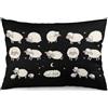 NIBABAEU 1 federa per cuscino con adorabile animale infantile carino pecora sonno decorativo federa 40 x 60 cm morbido poliestere federe rettangolari federe