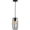 TEKHOME Lampadario da soffitto pendente a sospensione di forma ovale nero o bianco portalampada con attacco e27 (NERO) A34-N