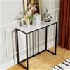 FATIVO Marmo Consolle Ingresso: 80x30x78,5cm Bianco Console Moderno per Soggiorno Corridoio in Pietra Sinterizzata Struttura in Metallo Nero