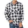 KUYIGO Camicie casual in flanella scozzese unisex con bottoni a maniche lunghe, vestibilità regolare, 0 blu., S