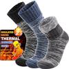 Welwoos Calzini termiche invernali per donna uomo,calze termiche spugna lavoro caldo extra spesse per sci esterno 3 paia natale regalo donna uomo (Blu, L)