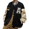 Onsoyours Giacca da Baseball Donna Bomber Jacket Uomo Giacca College Cappotto Sportivo Y27K Casual Lettera Giacca Bomber Vintage Varsity Jacket Oversize Unisex B Nero XXL