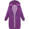 Generic Giubbotto Donna Invernale Felpa con cappuccio autunno e inverno da donna con cappuccio di media lunghezza a maniche lunghe. Cappotto invernale Piumino Donna Invernale Trench Donna (Purple, M)