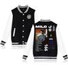 RYSXJLX Milo J Jacket Milo J 166 Album Baseball Giacca Donna Uomo Giacca a maniche lunghe Streetwear (nero) 3XL), Nero , 3XL