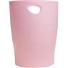 EXACOMPTA - Rif. 45371D - 1 cestino per carta con manici ECOBIN Autentik, grande capacità 15 litri, dimensioni 26,3 x 26,3 x 33,5 cm, per ufficio o casa, colore: Rosa Candy