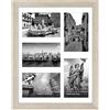 Americanflat Cornice 10x15 cm Effetto Legno di Mare - Portafoto da Parete Multiplo da 28x36 cm con Passepartout per 5 Foto 10x15 cm - Cornice Foto Multiple con Vetro Infrangibile