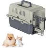 Froadp Trasportino per animali domestici, cani, gatti, in plastica PP, 49,5 × 33,5 × 36 cm, per il trasporto di gatti, con distanziatore per urina e ciotole da appendere