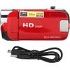 RockVOQRN Videocamera digitale, D90 1080P 16MP HD fotocamera digitale schermo girevole con luce di riempimento per varie scene (rosso)
