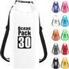 POPOYU 30L Borsa Impermeabile,Bianco Waterproof Zaino Impermeabile Sacco Impermeabile con Tracolla Regolabile,2L/5L/10L/15L/20L/30L Dry Bag per Outdoor Sport Acquatici,Barca, Pesca, Rafting, Nuoto