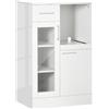 DecHome Credenza Moderna con Armadietti e Cassetto Mobile Cucina Salvaspazio in Legno e Vetro 60x40x95cm Bianco - 886DHWT