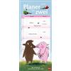 Heye Rosalie & Tartufo Planner 2024 Agenda da parete per 2° Calendario partner con 2 colonne, calendario degli appuntamenti con simpatiche illustrazioni del famoso duo di maiale