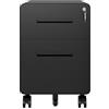 BISLEY Mobile EasyRoll: con 1 cassetto e 1 cassetto per cartelle sospeso/container da ufficio, colore: nero/carrello, dimensioni: altezza 500 x larghezza 400 x profondità 500 mm; uso per scrivania