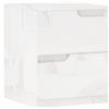 HOMCOM Cassettiera Moderno con 2 Cassetti senza maniglie in Legno e Design Lucido, guide in acciaio, 40x40x48 cm, Bianco|Aosom Italy
