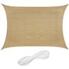 Relaxdays Tenda a Vela Parasole, in Tessuto HDPE Anti-UV, Corde di Supporto, Ombra Balcone e Giardino, 2x4 m, Beige