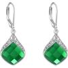 YAFEINI Orecchini in pietra di luna Filigrana in argento sterling Lacrima celtica irlandese Orecchini pendenti in pietra di luna Regali di gioielli per le donne (Orecchini smeraldo)