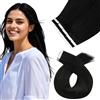 Moresoo Extension Capelli Veri Biadesivo Nero Remy #1B 50cm 25g 10pz | Effetto Invisibile, Invisibile E Confortevole, Look Sofisticato, Applicazione Rapida, Ideale Per Cerimonie