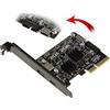 KALEA-INFORMATIQUE Scheda controller PCIe USB 3.2 Gen2 10G con 2 porte esterne A e C e 2 porte interne a 19 pin e tipo E. Chipset ASM 3142 e Via VLI VL822