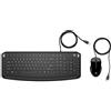 HP Pavilion 200 Tastiera e Mouse USB, Tasti Scelta Rapida e Multimediali, Indicatore LED Blocco Maiuscole/Numeri e Tasti Scorrimento, Poggiapolsi Incorporato, DPI 1600, Design Sottile, Nero
