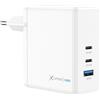 XLayer Powercharger - Caricatore rapido USB-C I 140 W PD I GaN Charger I 3 porte I compatibile con MacBook Pro/Air, iPhone 16 15 Pro Max/15/14 Pro Max/14/13, iPad Pro, Galaxy S23 Ultra/S22, Lenovo