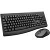 BlueStork - Set tastiera mouse wireless ricaricabile, tastiera wireless 12 tasti multimediali, mouse ergonomico senza fili 1600 DPI, design ergonomico, 90 ore di autonomia, compatibile con Windows -