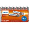 Philips Batterie AAA LongLife - RO3 Micro 1,5 V LongLife - Batterie Alcaline 16 Pezzi