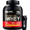 Optimum Nutrition Gold Standard 100% Whey Proteine in Polvere con Proteine Isolate e Aminoacidi per la Massa Muscolare Crema di Banana 2,28Kg 76 Porzioni + REFORCE STEEL SHAKER