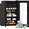 kubeier frigorifero piccolo, Minifrigo con cella freezer, minifrigo con porta in vetro, frigo bibite silenzioso 6L+70L, minifrigo 0-10°C, frigo birra 76 litri, ripiani regolabili, classe energetica F