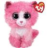 Ty - Peluche - Beanie Boos - Gatto -Reagan - Rosa e Bianco - Orecchie e Occhi Rosa glitter - Il peluche con gli occhi grandi scintillanti - 15 Cm - 36308