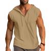 Cooleep Canotta Palestra Uomo Estiva Cotone Canottiera Felpa con Cappuccio Senza Maniche T-Shirts Bodybuilding Sportiva Tank Top Bianco M